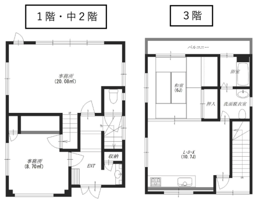 平面図（1-3F）|